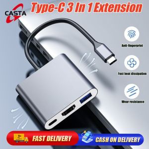 3-in-1 Multiport Adapter USB 3.1 USB-C HUB to HDMI Type C Dongle Dock Cable