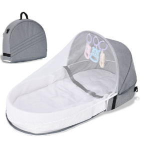 Nôi cho bé gấp gọnnôi em bé sơ sinh bằng vải gọn nhẹ tiện di chuyểnNôi ngủ chung gấp thành balo có màn