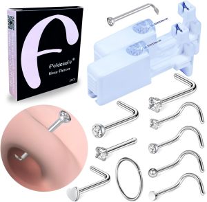 2 bộ dụng cụ tự xỏ khuyên mũi dùng một lần súng xỏ khuyên mũi khuyên mũi dụng cụ xỏ khuyên khuyên mũi không gây dị ứng