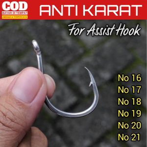 Jigging Hook Anti Karat Iseama Mata Kail Dasaran Murah Pancing Stainless Steel