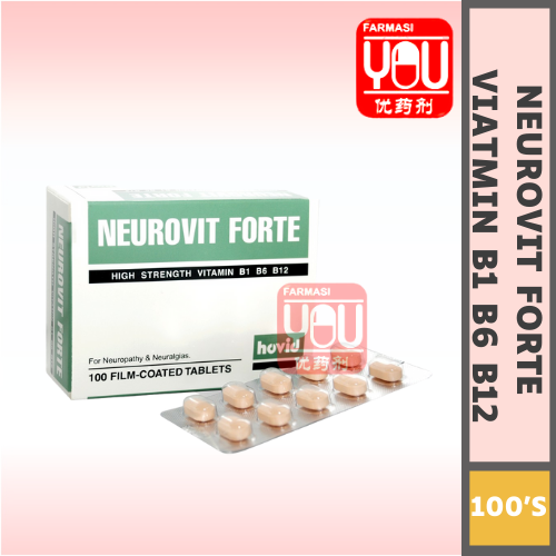 HOVID NEUROVIT FORTE VITAMIN B1 B6 B12 100 TABLETS | Lazada