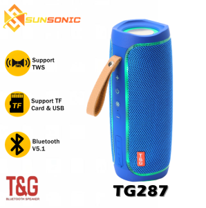 T&G TG287 TWS Wireless Bluetooth V5.1 with Handsfree Call/SD Card/USB/FM Radio and Colorful LED Light Portable Speaker