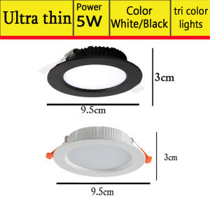 Commercial Downlight Embedded Household LED Ceiling Light 5W/9W/12W Three Color Lamp for Living Room