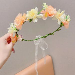 Hiasan Kepala Rantaian Bunga Flower Wreath Headdress Princess Headband Girl Hair Accessories Floral Crown Wedding Festival