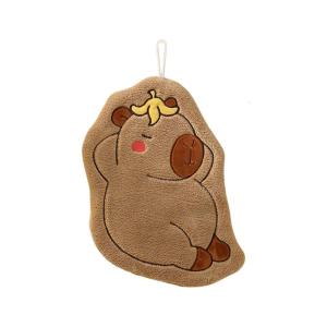 Capybara khuôn mẫu trẻ em khăn tay polyester mềm cao thấm nhanh khô cho nhà bếp và phòng tắm