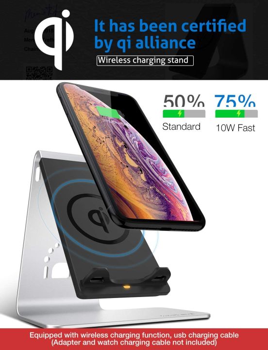 Bestand Qi Wireless Charger, Wireless Charging Stand with Apple