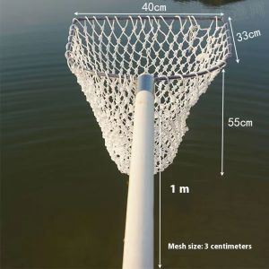Wooden Handle Single Frame Thick Nylon Net Hand Woven Net Bag Essential For Fishing And Catching Fish