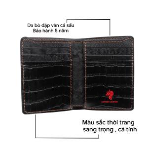 Ví da nam đứng cao cấp - Bảo hành 5 năm - Thương hiệu Longdo Leather - BD07