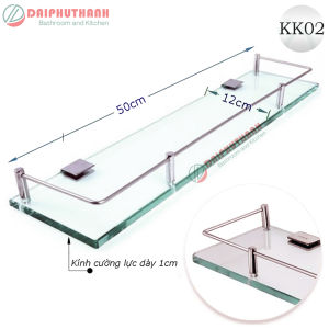 Kệ Kính Cường Lực Đa Năng Nhà Tắm Phụ Kiện Inox SUS304 - Kệ để ly bàn chải mỹ phẩm..