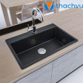 Chậu rửa bát 1 hố bằng đá granite 56x47, chống thấm phủ nano trắng không ố vàng chống bám bẩn vĩnh viễn.. 