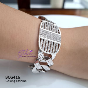 Gelang Wanita Dewasa Mewah Elegan Cocok untuk pesta kondangan hadiah kado perhiasan Fashion Kualitas Premium Anti Karat jual titanium couple bcg416