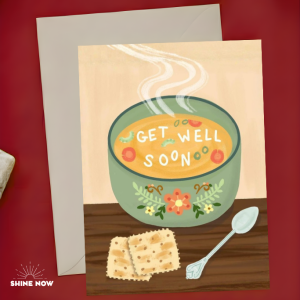 Get Well Soon Soup Card Cute Greeting Card Recovery Gift