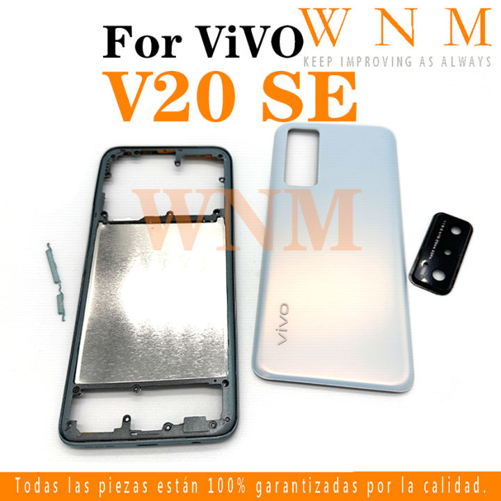 New For Vivo V20 SE V20SE LCD Front Frame Bezel Back Battery Cover  Middle Frame Camera Frame Parts Rear Case Housing Center Chassis Cover 