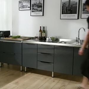 [Cozy ]Kitchen cabinet combination cabinet stainless steel stove cabinet kitchen integrated cabinet bowl cabinet assembly household and rural cabinets
