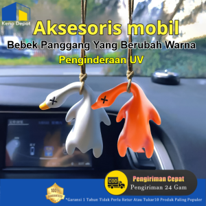 Liontin Bebek Panggang Yang Berubah Warna UV Gantungan Kunci Bebek Panggang Yang Berubah Cahaya Liontin Mobil Kaca Spion