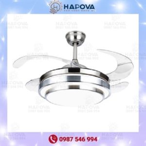 Quạt trần đèn trang trí dấu cánh HAPOVA VATIN 8060 Động cơ 6 số + Tặng kèm điều khiển từ xa