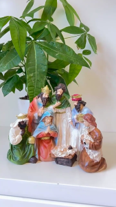 Holiday Nativity Sculpture of The Holy Family Christmas Decoration for Believers Table Centerpieces