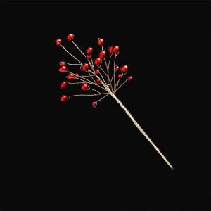 PHANT Glitter Pearl Crystal Christmas Pick Realistic Handmade Crystal Bead Christmas Sprig Flower Arrangement Handcrafted Artificial Christmas Sprig Christmas Tree Decor