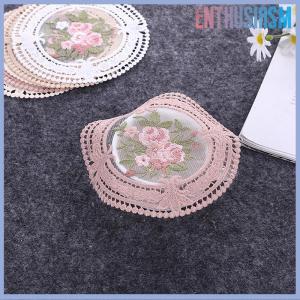 【Enthusiasm】🌟🌟【Hot Sale】🎈 ที่รองแก้วลูกไม้แนววินเทจขนาด12ซม. ที่รองแก้วแบบถ้วยสำหรับใส่กาแฟผ้าปูโต๊ะสไตล์ยุโรปกันลวก