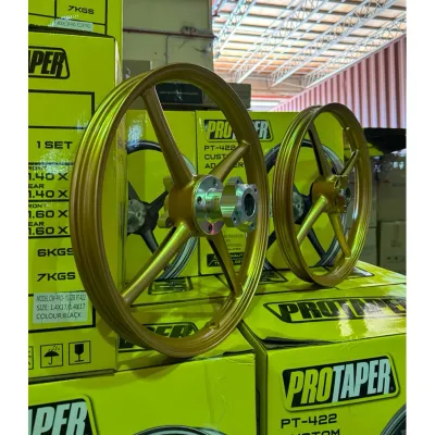 🔥READY STOCK ORIGINAL PROTAPER RIM CUSTOM 4 BATANG PT422 Y15/Y16/LC135 1.40/1.40-17 BLACK GOLD
