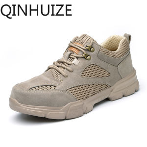 QINHUIZE New safety shoes smash-proof and puncture-proof steel toe cap safety work shoes mens breathable welder summer protective work boots