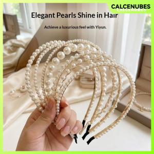 Calcenubes ngọc trai thanh lịch headband cho phụ nữ phụ kiện tóc sang trọng và nữ tính với thiết kế hạt tinh tế hoàn hảo cho mặc hàng ngày và dịp đặc biệt