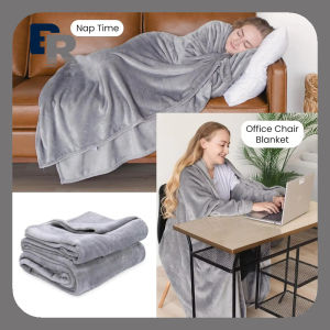 Winter Wearable Sherpa Blanket with Pocket - Warm Hooded Throw for Adults Men Women Gift