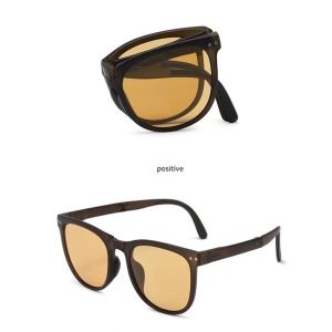 Kacamata Hitam Terbaru bisa di LIPAT Sunglasses Anti-UV Wanita Pria Import Kacamata Fashion