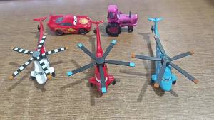 2026 Cars Lightning McQueen 95 Helicopter 1/55 Model Car Alloy Material Anime Figure Cartoon Racing Toys Collectibles Kids Gifts