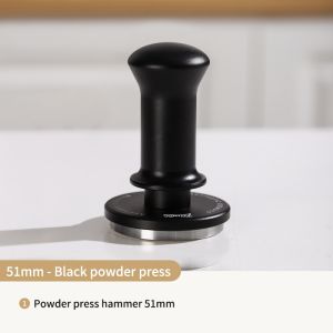 Bincoo Đầm cà phê Ý đàn hồi lực lượng làm xáo trộn có tay cầm gỗ cà phê đồ dùng 51mm/58mm