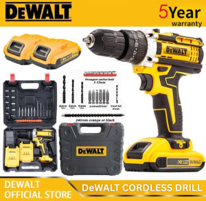 Dewalt cordless drill heavy duty power tools original198V brushless cordless drill Electric Hammer Impact 2 Battery With Case Screwdriver Accessories electric drill heavy duty portable drill cordless cordless hand drill wireless drill rechargeable