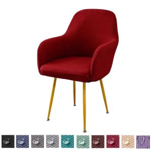Universal Plaid Pattern Flannel Chair Cover Slip Covers Modern Solid Chair Protector Washable Dining Seat Chair Covers