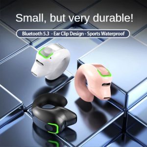 CHAMPIONBABY Not in-ear GD28 Wireless Headphones Bone Conduction Noise Reduction Ear Clip Bluetooth Earphone Personality Waterproof GD28 Bluetooth Earphone Mobile Phone Universal