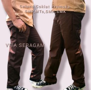 Celana Coklat Pramuka // SMP MTs SMA SMK Seragam Sekolah