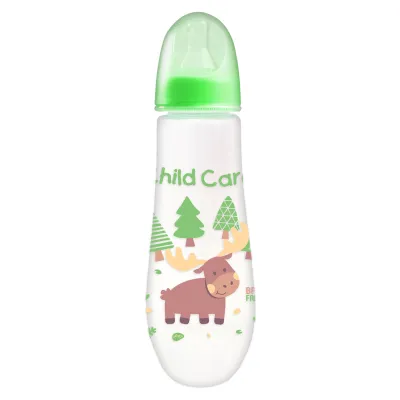 Child Care 12oz BPA FREE Printed Baby Round Plastic Feeding Bottle for Baby Boy and Girl