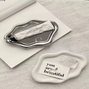PURETEN Plastic Jewelry Tray Mini Cloud Shape Jewelry Dish Light Luxury Jewelry Display Plate Watches/Keys Storage