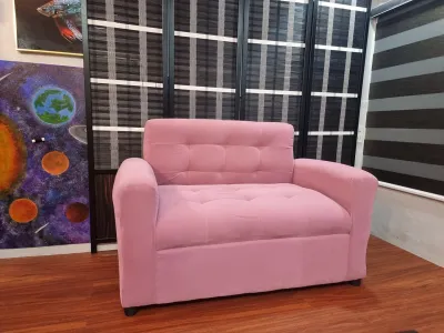 ERIKA 2 SEATER SOFA PINK FABRIC URATEX FOAM / COD ONLY !!!!