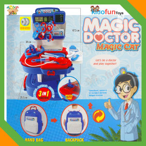 Mainan Anak Dokter Dokteran Tas Ransel 3in1 Playset Meja Dokter Doraemon + Aksesoris Lengkap