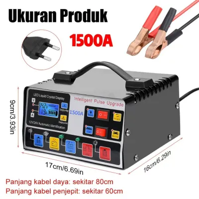 Charger Aki Mobil 12V 24V 1000A/1500A/15000A/Charger Aki Otomatis Smart Intelligent Auto Repair Mobil Pengisi daya 12v24v 400W 800AH