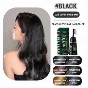 Black/Chestnut Herbal Hair Dye Herbal Pure Plant Hair Dye Shampoo Comb 5 Minutes Fast Hair Dye No Damage To Scalp And Hair Easy And Fast Hair Dye Household Bubble Foam Hair Dye Effectively Covers White Hair With Comb 500ml