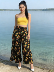 588 Square pants Summer Beach Tropical Leaf