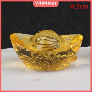 WHPHous Chinese Feng Shui Yuan Bao Dragon Pattern Ingot Lucky Blessing Home Ornament