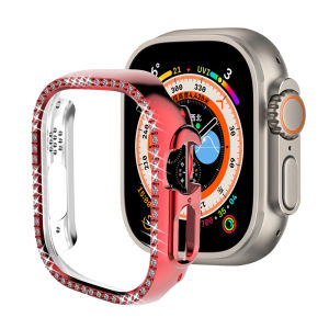 Diamond Protect Case for Apple Watch Ultra 49mm PC Hollow Frame Bling Woman Bumper for i Watch Series8 Ultra 49mm Protective Cover