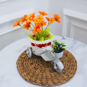 RB6085 SEPEDA MINI DAYSI BUNGA PLASTIK HIAS DEKORASI RUMAH ARTIFICIAL