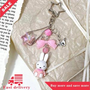 [COD] Kawaii Miffy Bunny Keychain Bag Pendant Y2K Spice Girl Style Punk Style Rabbit Car Key Ring Phone Pendant