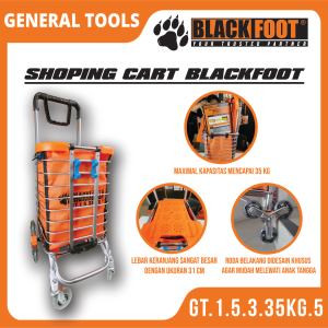 KERANJANG BELANJA MULTI FUNGSI BLACKFOOT ALUMINIUM TROLLEY/TROLY/TROLI  BELANJA LIPAT 8 RODA DUA TUJUAN (SHOPPING CART BLACKFOOT 35KG)