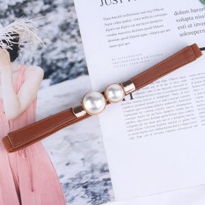 Women Waist Chain Belt Korean Retro Pearl waist Seal Sweater Coat Hook Elastic Belt