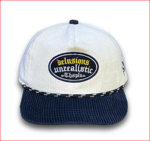 Topi Rope Hat Corduroy Broken white Navy Thisplan