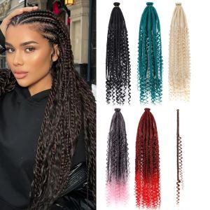 PHANT 10pcs Ombre Color Synthetic Dreadlock Extension 24 Inch Reggae Style Hand Crocheted Braids Hair Fluffy Long Hippie Dreads American