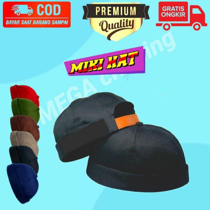 Peci Miki Hat Topi Premium Polos Murah Brimless Dewasa